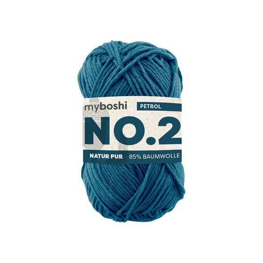 MYBOSHIYARNS No.2 Petrol - 50 g (1.76 oz) - 100 m (109 yds) - Light 3-Weight (Teal/Turquoise)