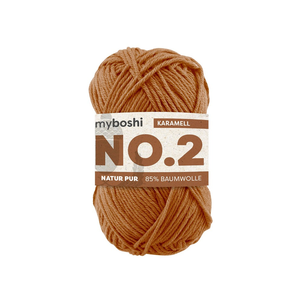 MYBOSHIYARNS No.2 Caramell - 50 g (1.76 oz) - 100 m (109 yds) - Light 3-Weight (Brown)