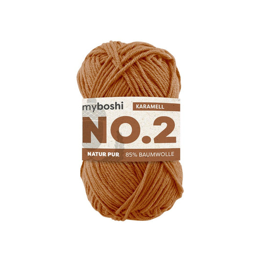 MYBOSHIYARNS No.2 Caramell - 50 g (1.76 oz) - 100 m (109 yds) - Light 3-Weight (Brown)