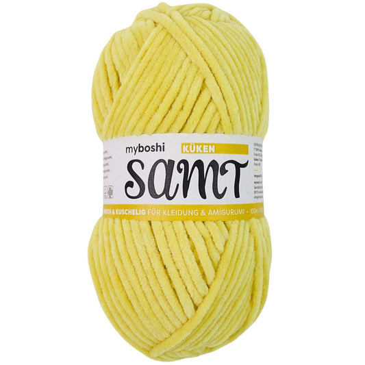 MYBOSHIYARNS Samt Fledgling - 100 g (3.53 oz) - 100 m (109 yds) - Bulky 5-Weight (Light Yellow)