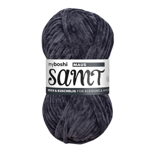 MYBOSHIYARNS Samt Mouse - 100 g (3.53 oz) - 100 m (109 yds) - Bulky 5-Weight (Grey)