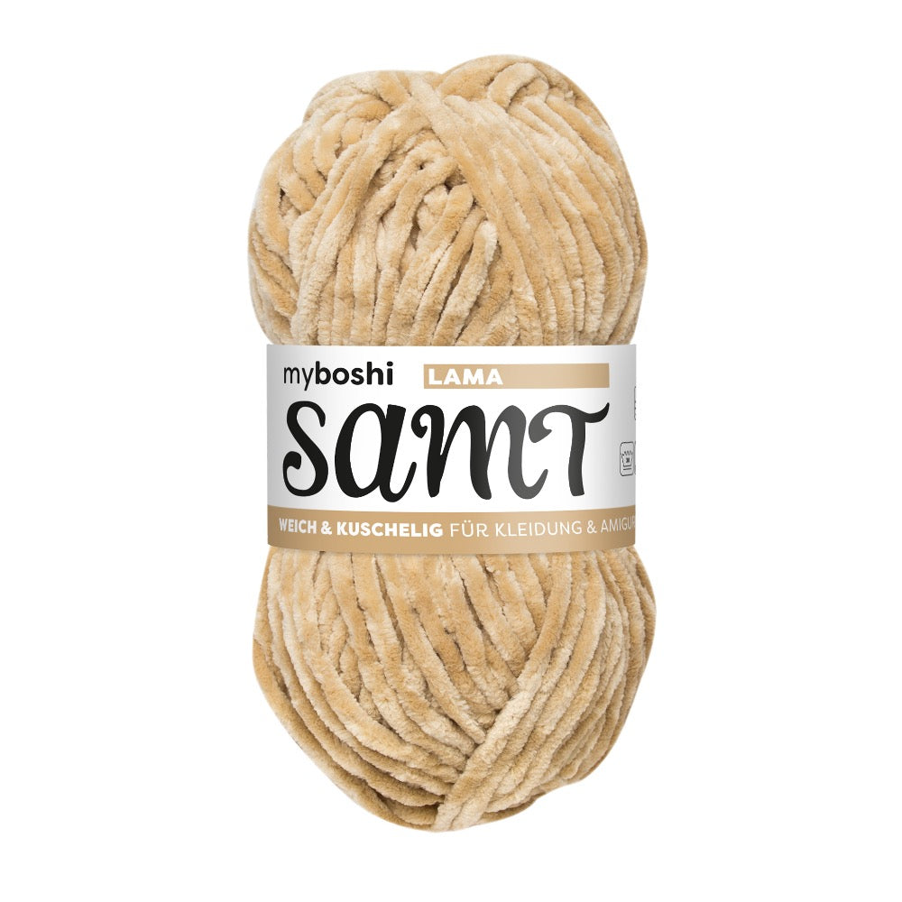MYBOSHIYARNS Samt Llama - 100 g (3.53 oz) - 100 m (109 yds) - Bulky 5-Weight (Brown)