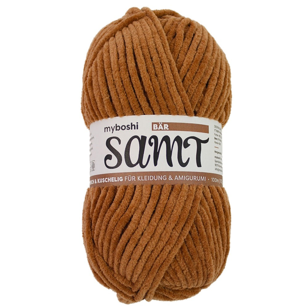 MYBOSHIYARNS Samt Bear - 100 g (3.53 oz) - 100 m (109 yds) - Bulky 5-Weight (Medium Brown)