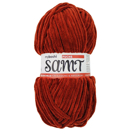 MYBOSHIYARNS Samt Fox - 100 g (3.53 oz) - 100 m (109 yds) - Bulky 5-Weight (Red Orange)