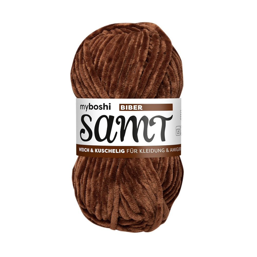 MYBOSHIYARNS Samt Beaver - 100 g (3.53 oz) - 100 m (109 yds) - Bulky 5-Weight (Brown)