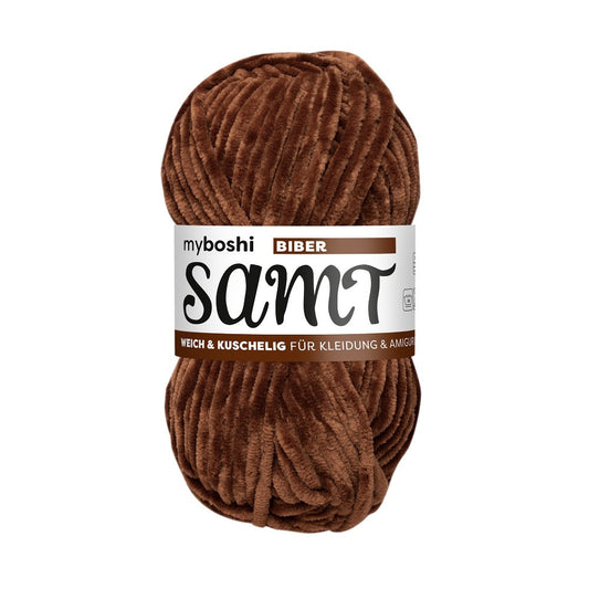 MYBOSHIYARNS Samt Beaver - 100 g (3.53 oz) - 100 m (109 yds) - Bulky 5-Weight (Brown)