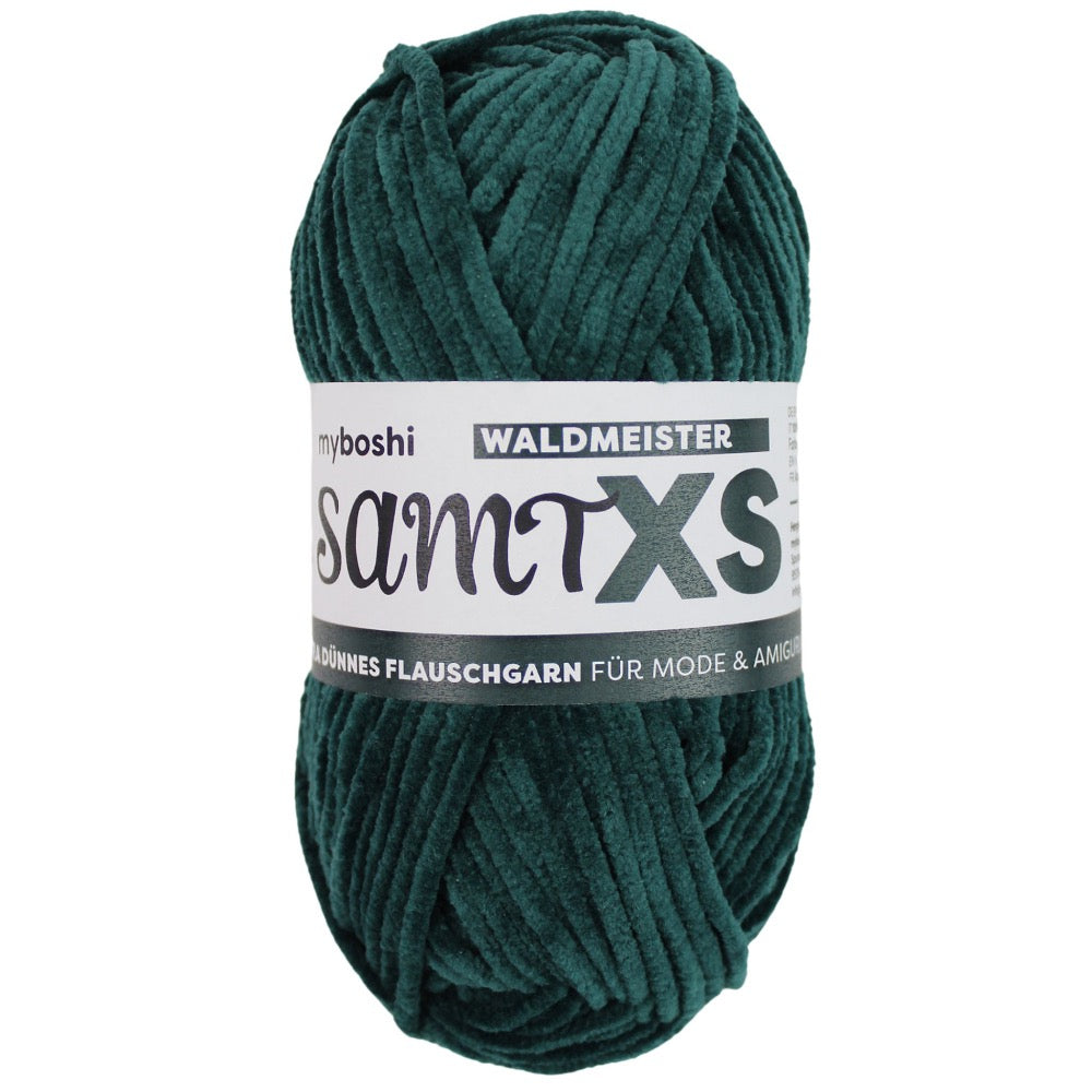 MYBOSHIYARNS Samt XS Woodruff - 50 g (1.76 oz) - 90 m (98 yds) - Medium 4-Weight (Dark Green)