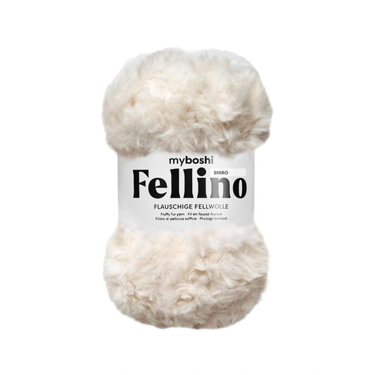 MYBOSHIYARNS Fellino Shiro - 100 g (3.53 oz) - 65 m (71 yds) - Super Bulky 6-Weight (White)
