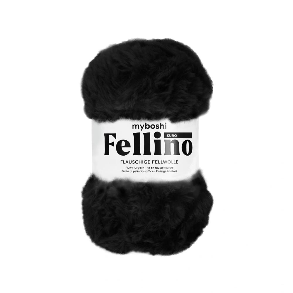MYBOSHIYARNS Fellino Kuro - 100 g (3.53 oz) - 65 m (71 yds) - Super Bulky 6-Weight (Black)