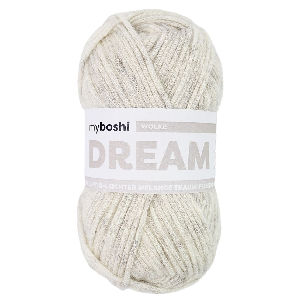 MYBOSHIYARNS Dream Cloud - 50 g (1.76 oz) - 95 m (104 yds) - Medium 4-Weight (Grey)