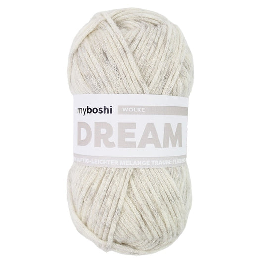 MYBOSHIYARNS Dream Cloud - 50 g (1.76 oz) - 95 m (104 yds) - Medium 4-Weight (Grey)