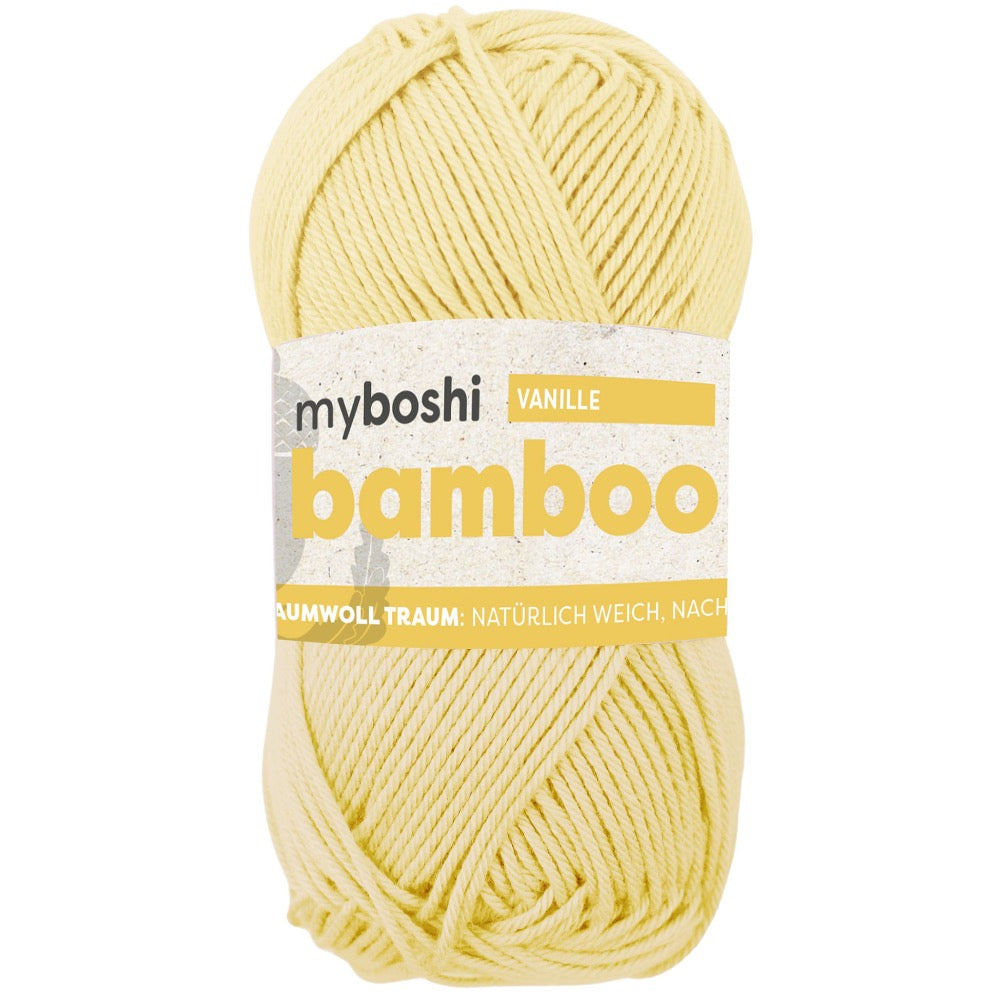MYBOSHIYARNS Bamboo Vanilla - 50 g (1.76 oz) - 125 m (137 yds) - Super Fine 1-Weight (Yellow)