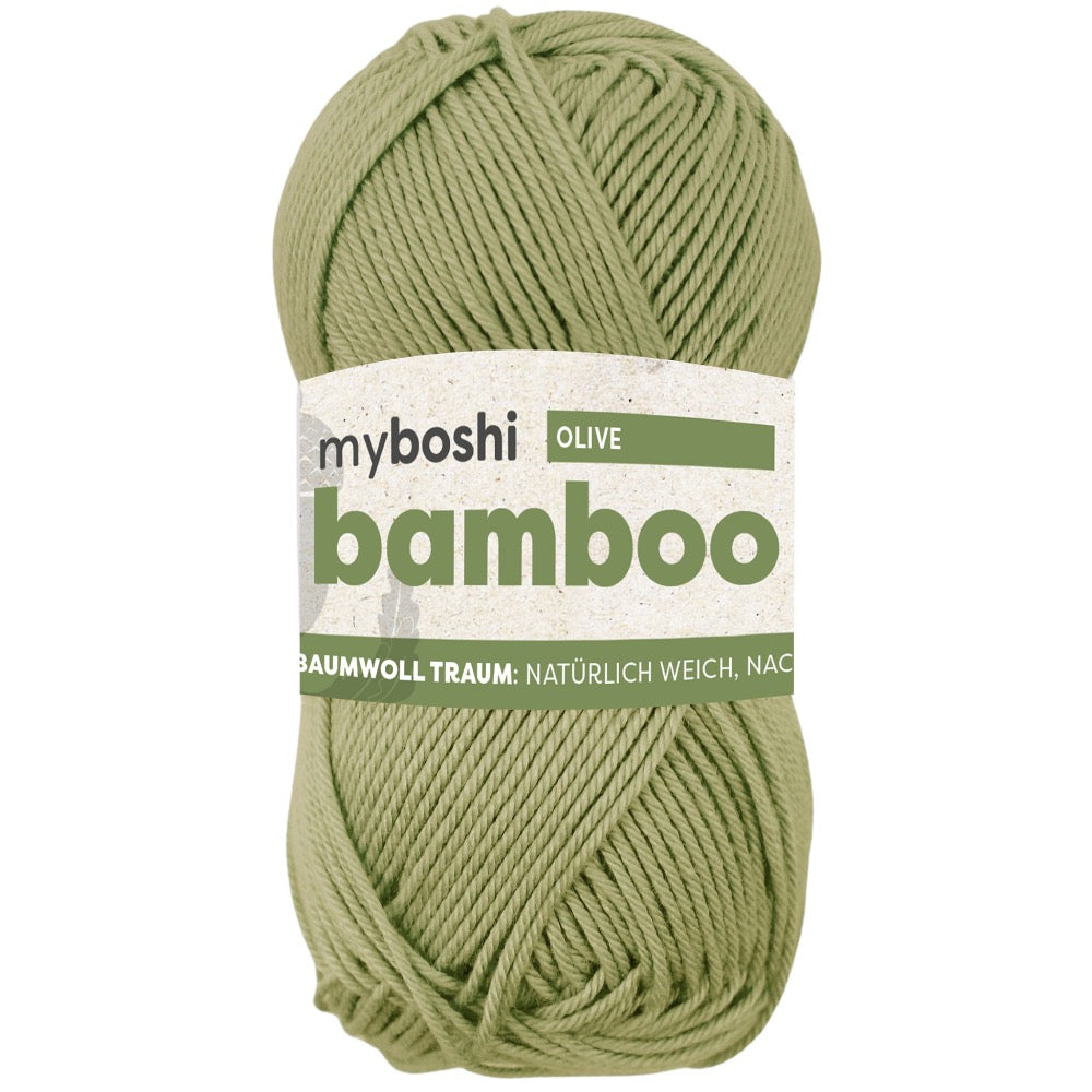 MYBOSHIYARNS Bamboo Olive - 50 g (1.76 oz) - 125 m (137 yds) - Super Fine 1-Weight (Green)