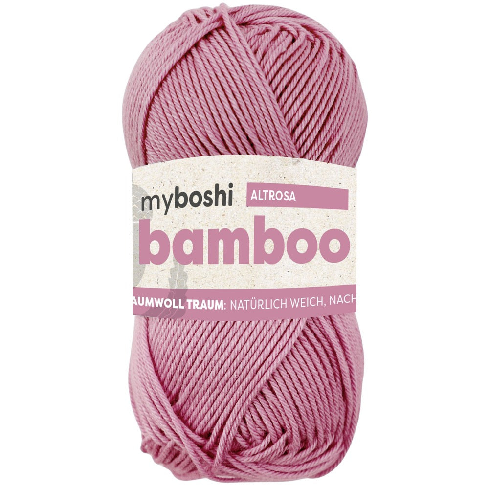 MYBOSHIYARNS Bamboo Antique Pink - 50 g (1.76 oz) - 125 m (137 yds) - Super Fine 1-Weight (Pink)