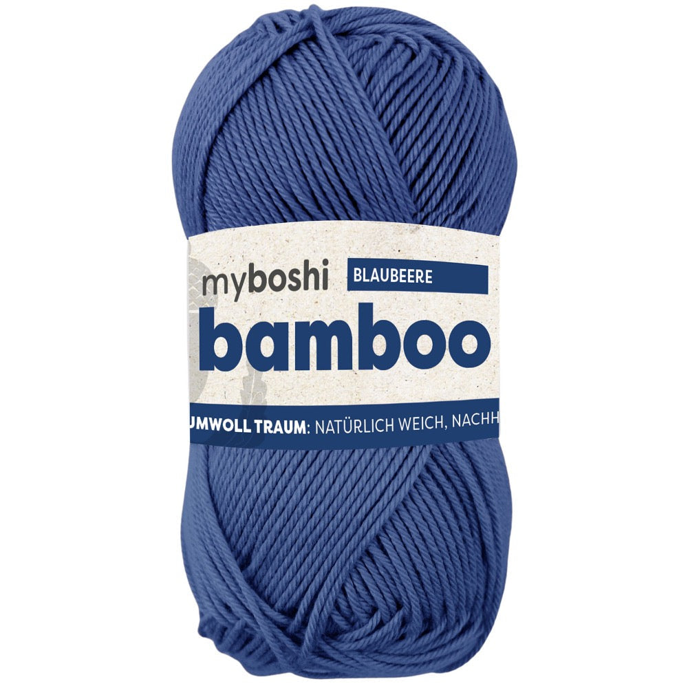 MYBOSHIYARNS Bamboo Blueberry - 50 g (1.76 oz) - 125 m (137 yds) - Super Fine 1-Weight (Blue)