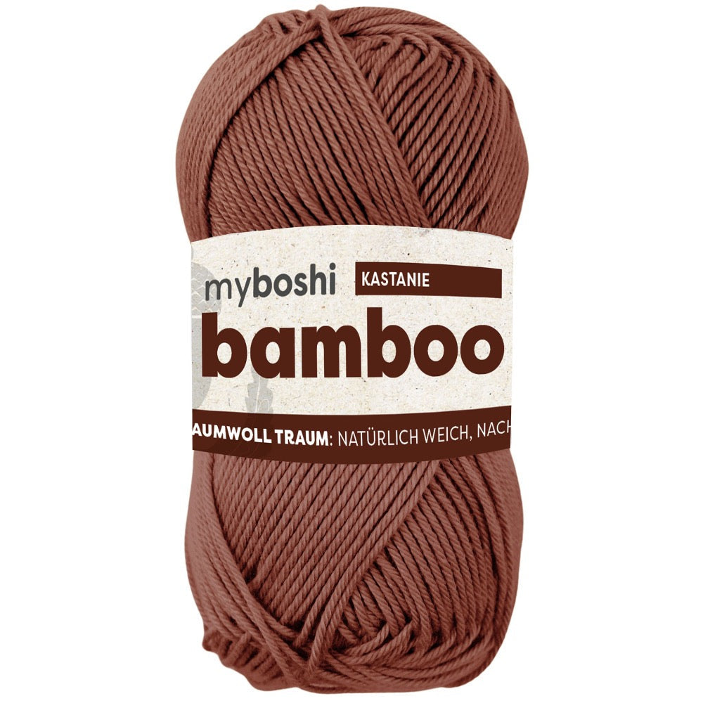 MYBOSHIYARNS Bamboo Chestnut - 50 g (1.76 oz) - 125 m (137 yds) - Super Fine 1-Weight (Brown)