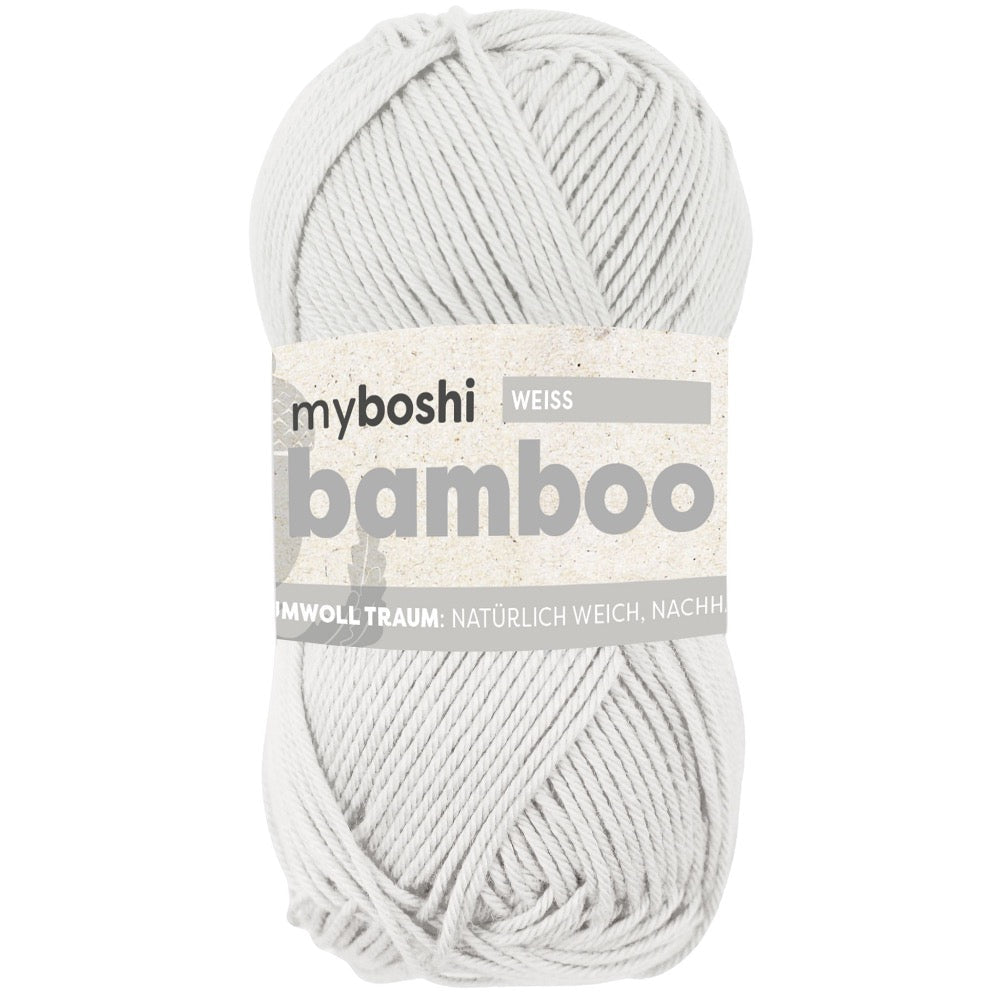 MYBOSHIYARNS Bamboo White - 50 g (1.76 oz) - 125 m (137 yds) - Super Fine 1-Weight (White)