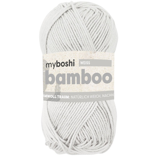 MYBOSHIYARNS Bamboo White - 50 g (1.76 oz) - 125 m (137 yds) - Super Fine 1-Weight (White)