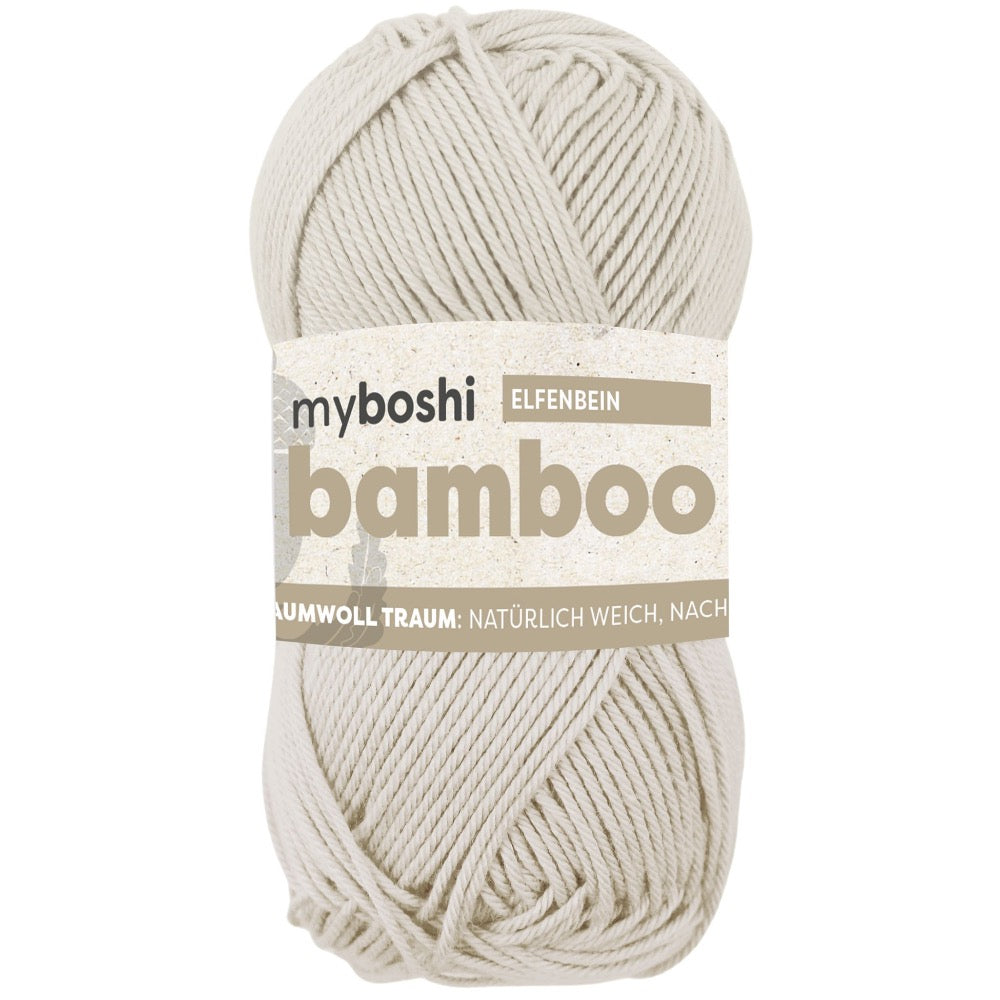 MYBOSHIYARNS Bamboo Ivory - 50 g (1.76 oz) - 125 m (137 yds) - Super Fine 1-Weight (White)