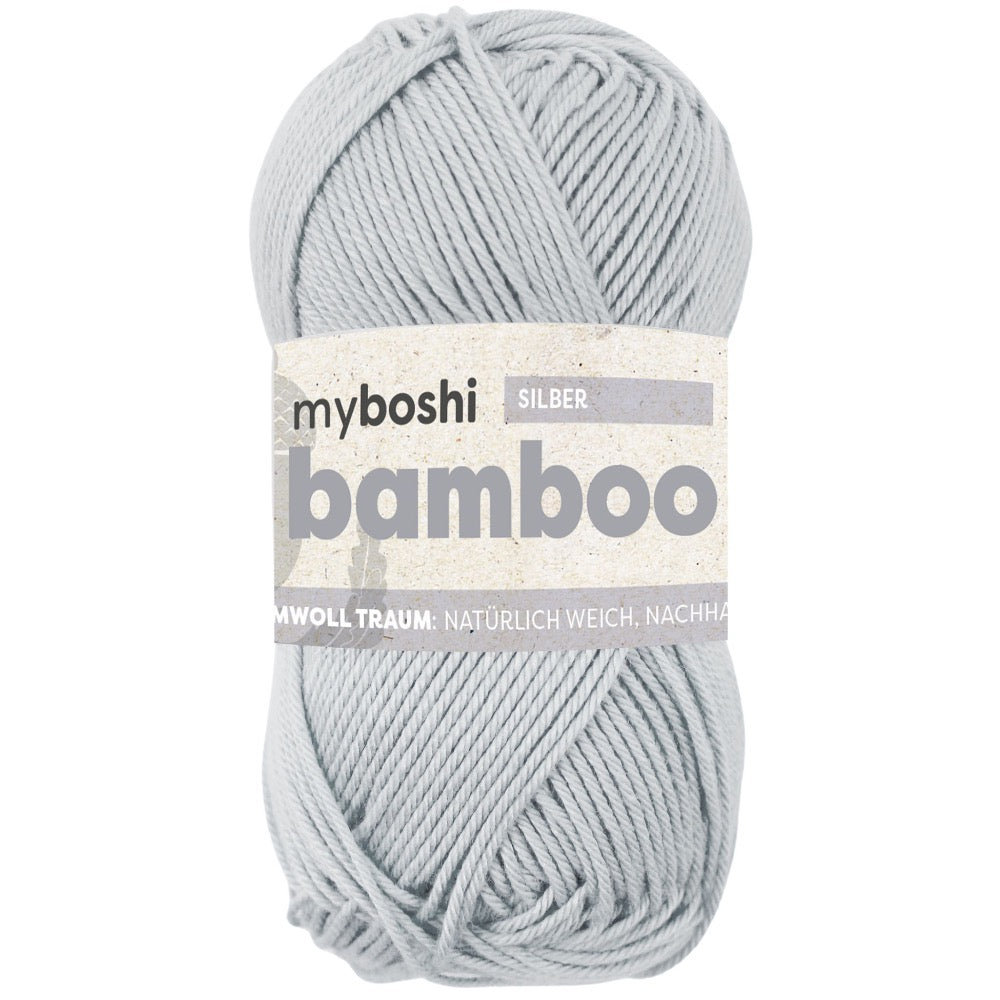 MYBOSHIYARNS Bamboo Silver - 50 g (1.76 oz) - 125 m (137 yds) - Super Fine 1-Weight (Grey)