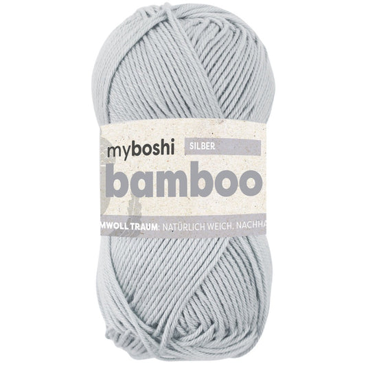 MYBOSHIYARNS Bamboo Silver - 50 g (1.76 oz) - 125 m (137 yds) - Super Fine 1-Weight (Grey)