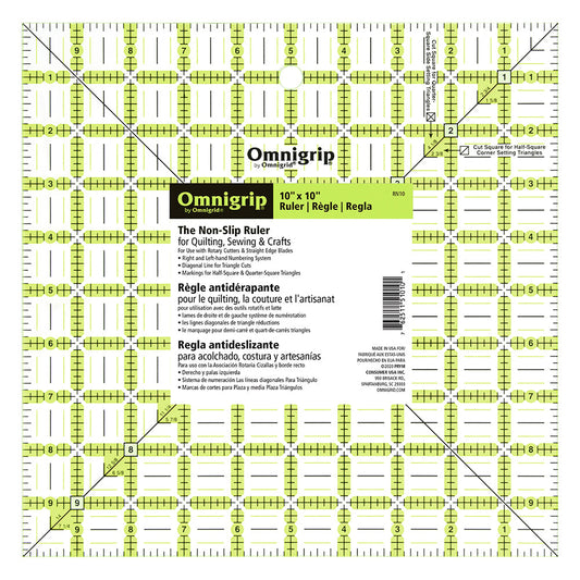 OMNIGRIP Ruler - 10" x 10" (25.4 x 25.4cm)