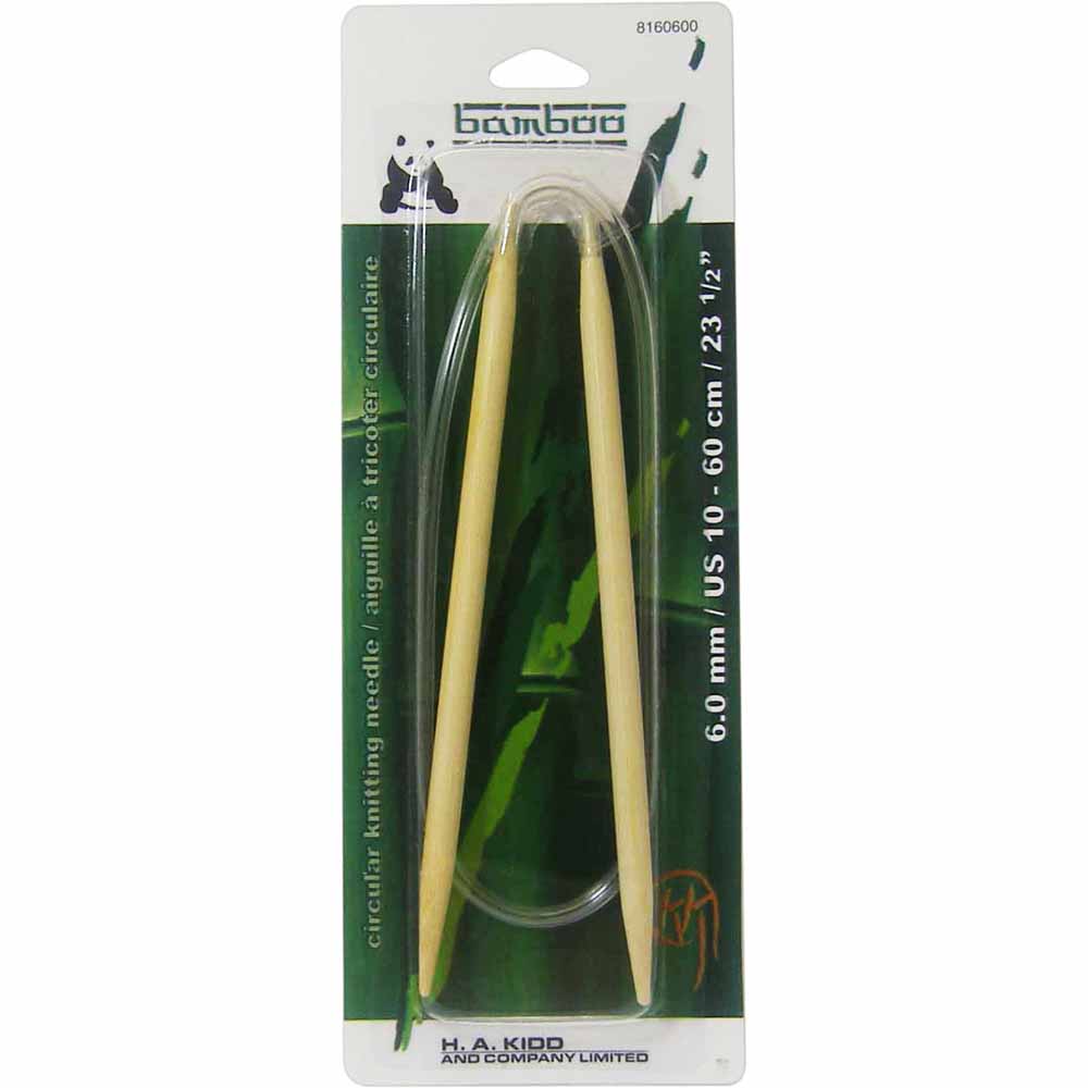 PANDA Circular Knitting Needles 60cm (24") Bamboo - 6mm/US 10