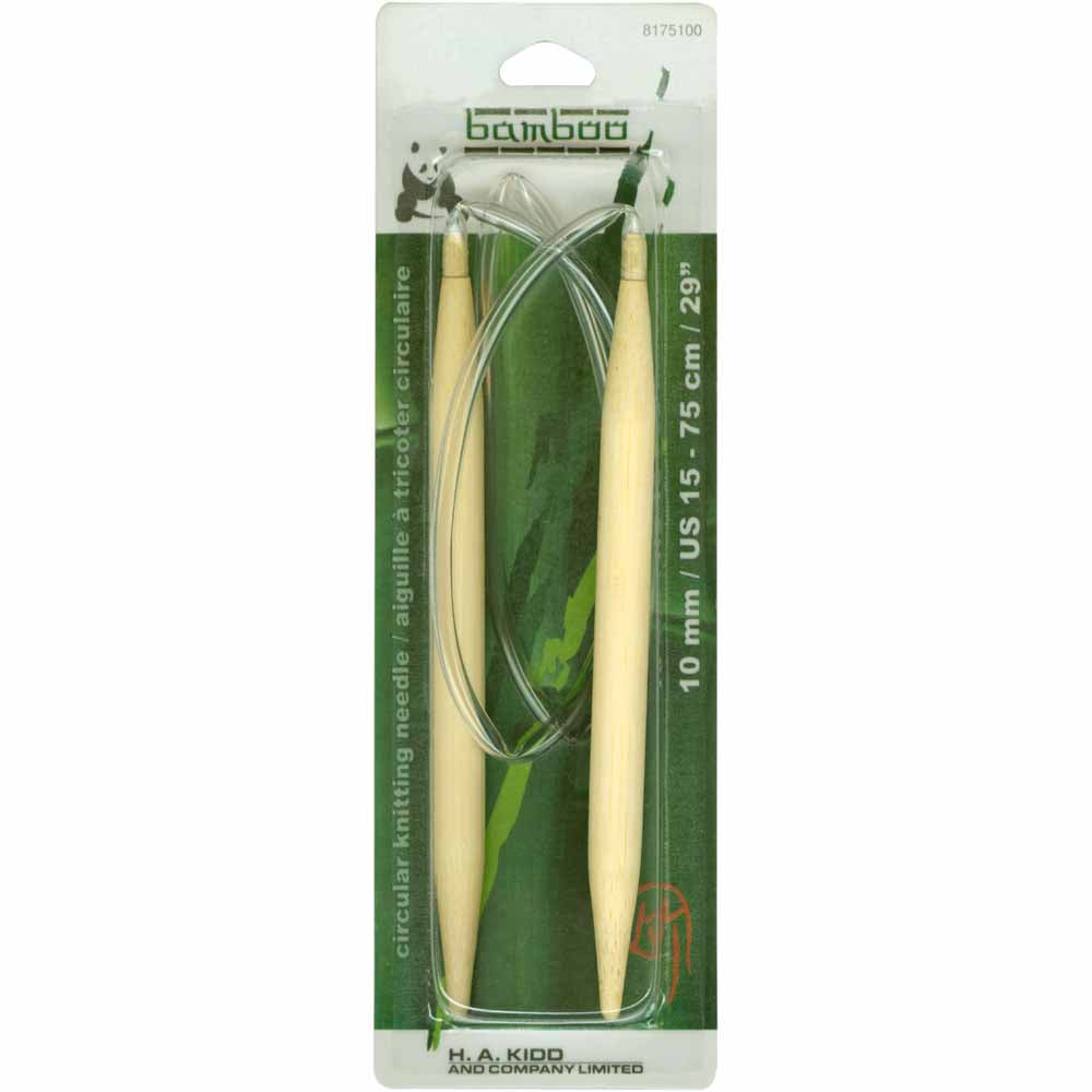 PANDA Circular Knitting Needles 75cm (30") Bamboo - 10mm/US 15