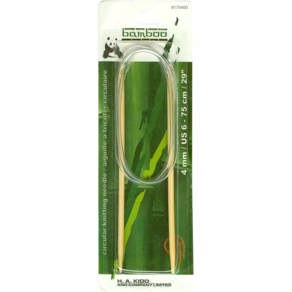 PANDA Circular Knitting Needles 75cm (30") Bamboo - 4mm/US 6