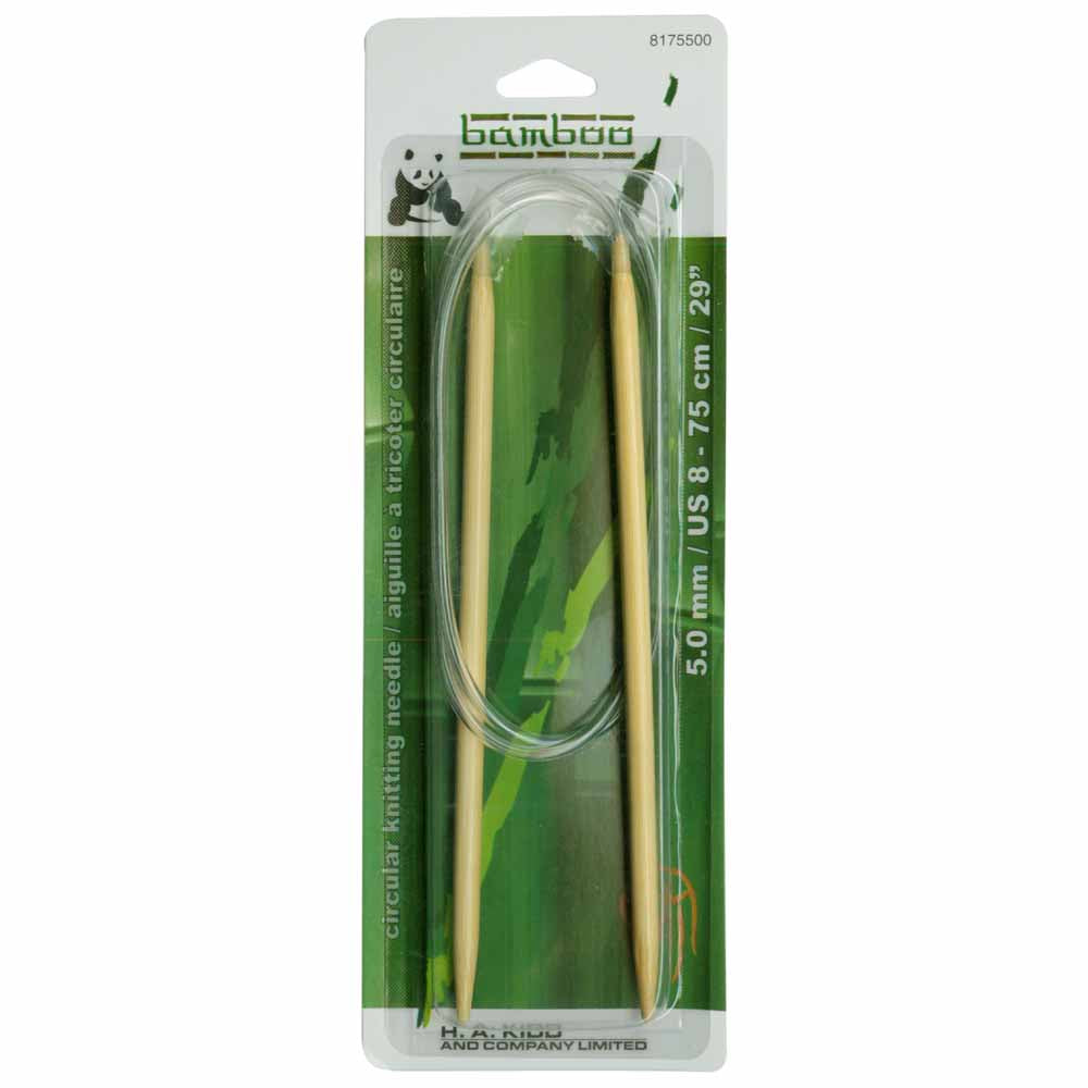 PANDA Circular Knitting Needles 75cm (30") Bamboo - 5mm/US 8