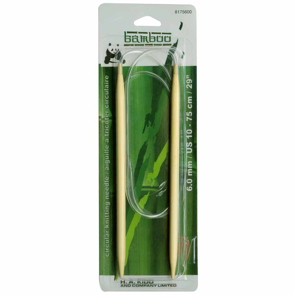 PANDA Circular Knitting Needles 75cm (30") Bamboo - 6mm/US 10