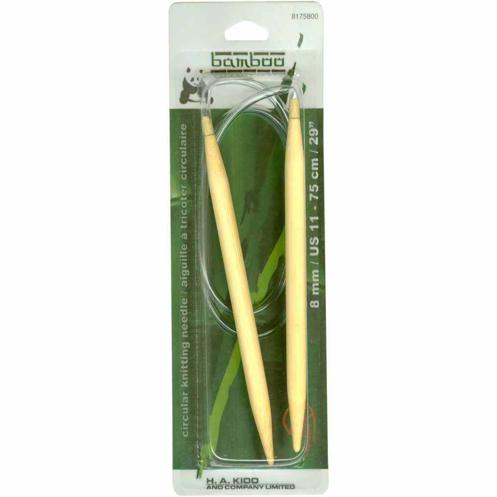 PANDA Circular Knitting Needles 75cm (30") Bamboo - 8mm/US 11