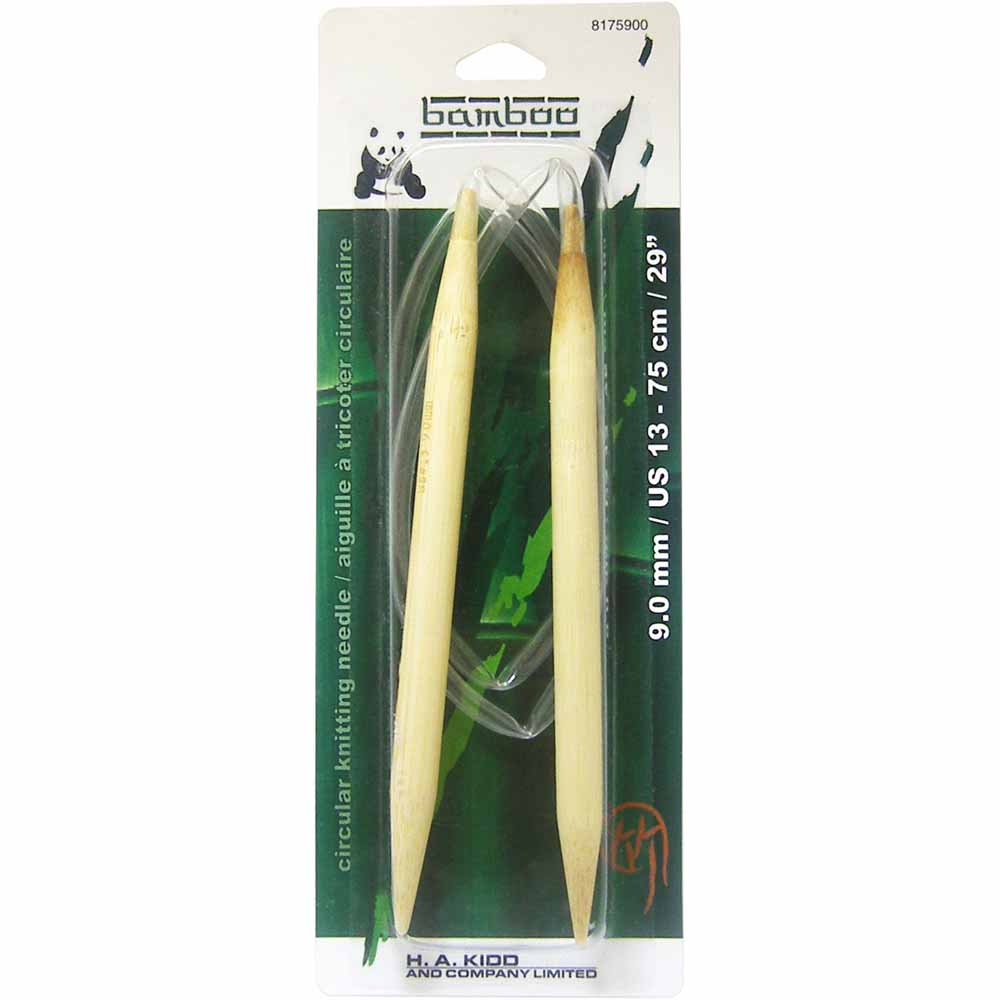 PANDA Circular Knitting Needles 75cm (30") Bamboo - 9mm/US 13