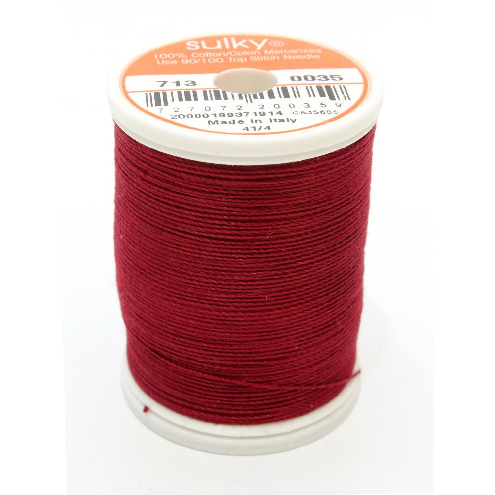 SULKY Cotton Solid Colour 12wt Thread 302m - Merlot Wine