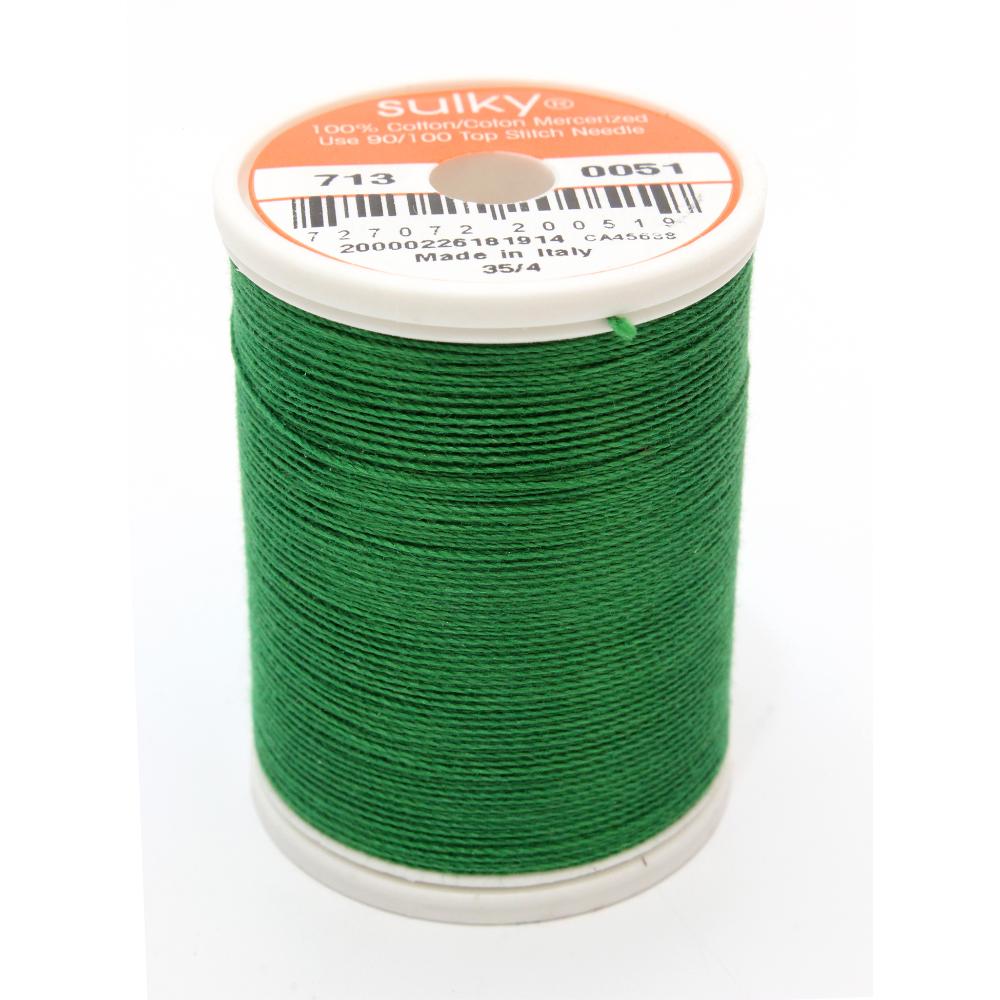SULKY Cotton Solid Colour 12wt Thread 302m - Jolly Green