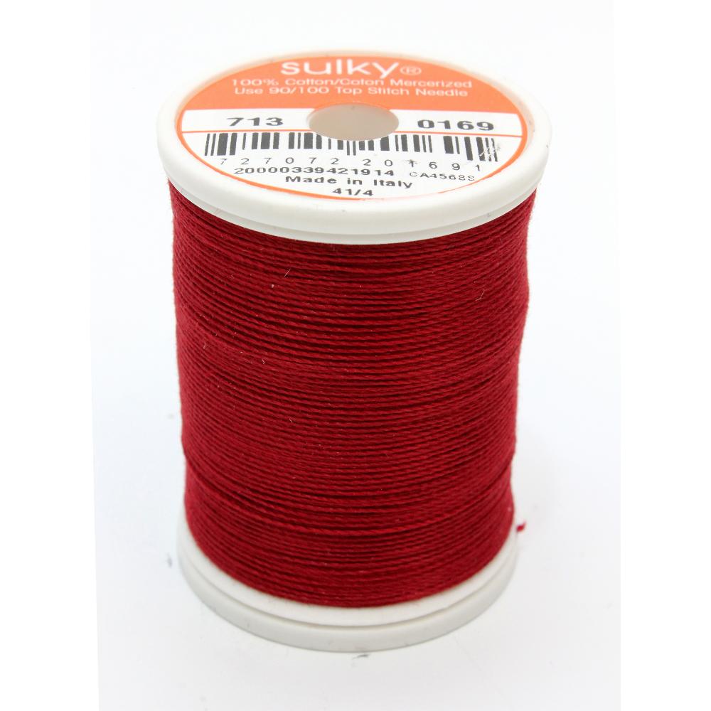 SULKY Cotton Solid Colour 12wt Thread 302m - Cabernet Red
