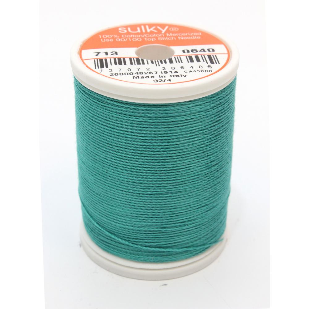 SULKY Cotton Solid Colour 12wt Thread 302m - Medium Aqua