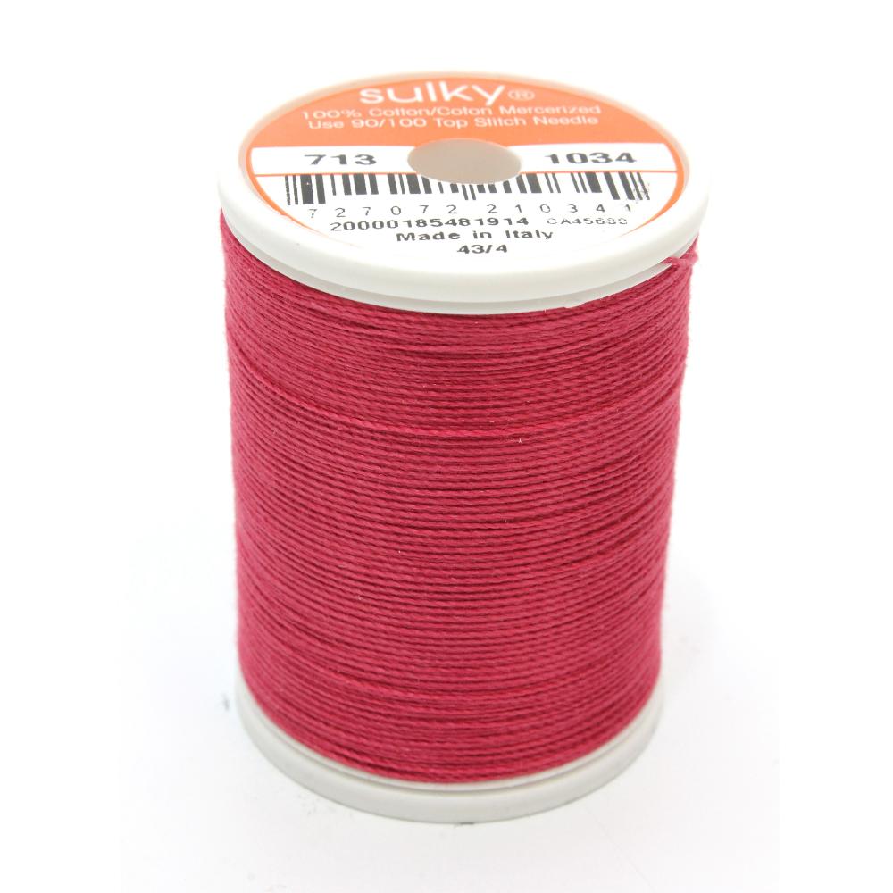 SULKY Cotton Solid Colour 12wt Thread 302m - Burgundy