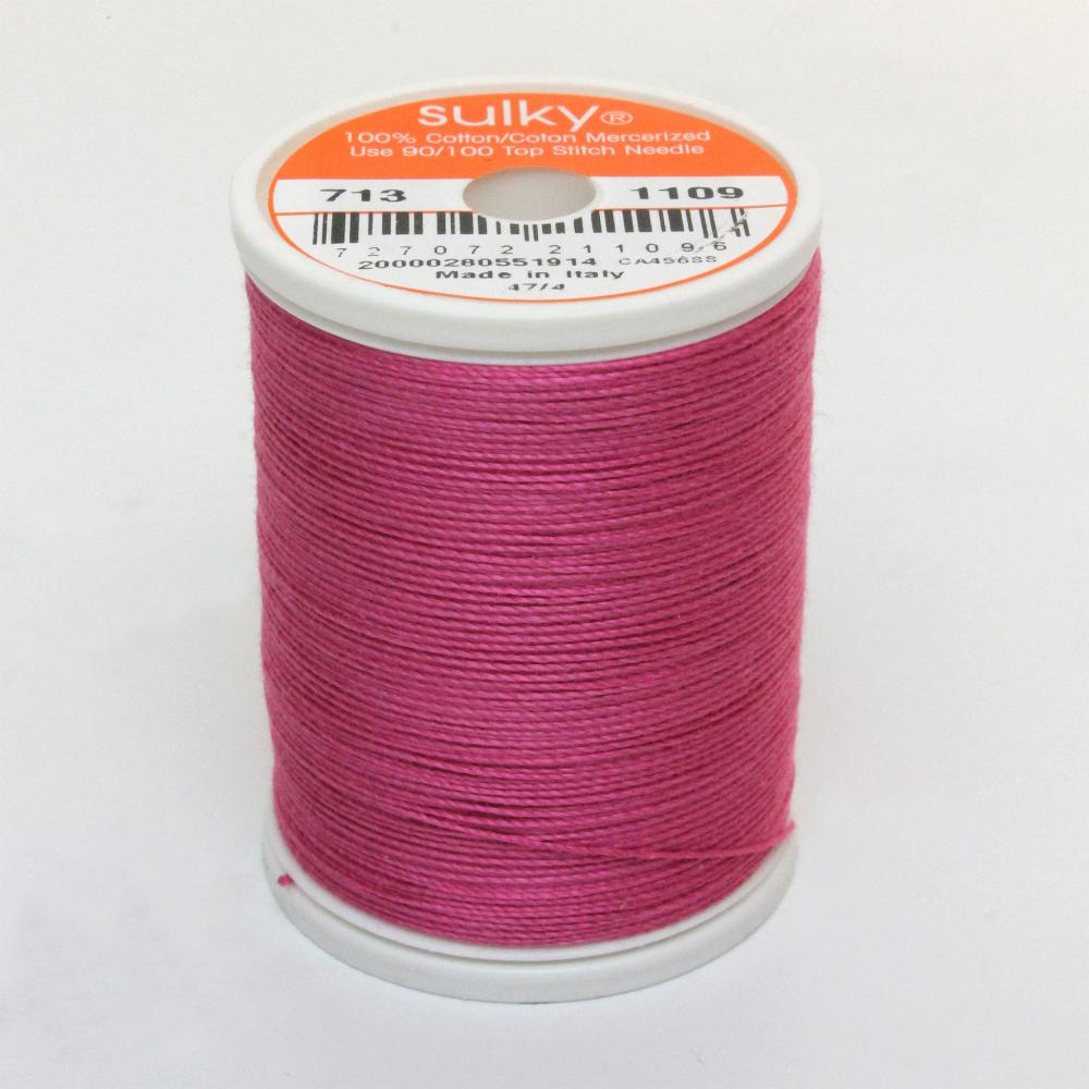 SULKY Cotton Solid Colour 12wt Thread 302m - Hot Pink