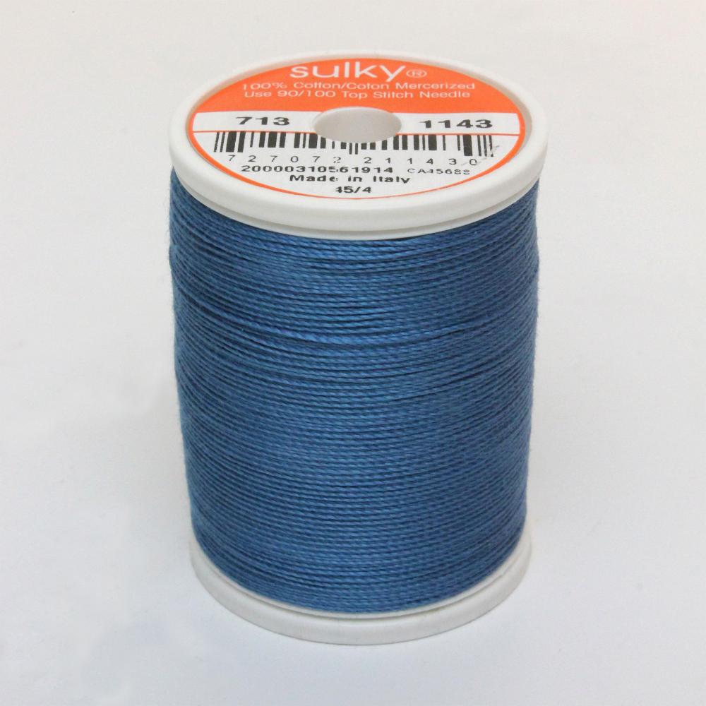 SULKY Cotton Solid Colour 12wt Thread 302m - True Blue
