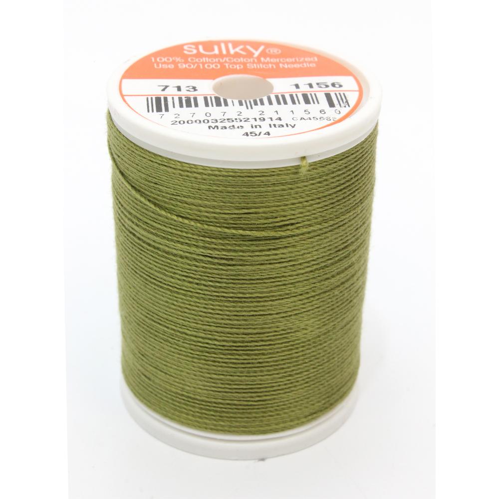 SULKY Cotton Solid Colour 12wt Thread 302m - Light Army Green