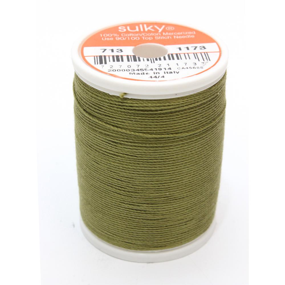 SULKY Cotton Solid Colour 12wt Thread 302m - Medium Army Green