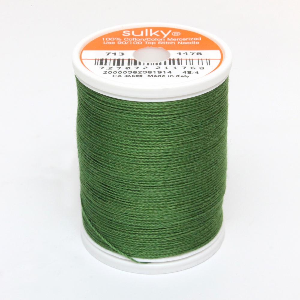 SULKY Cotton Solid Colour 12wt Thread 302m - Medium Dark Avocado