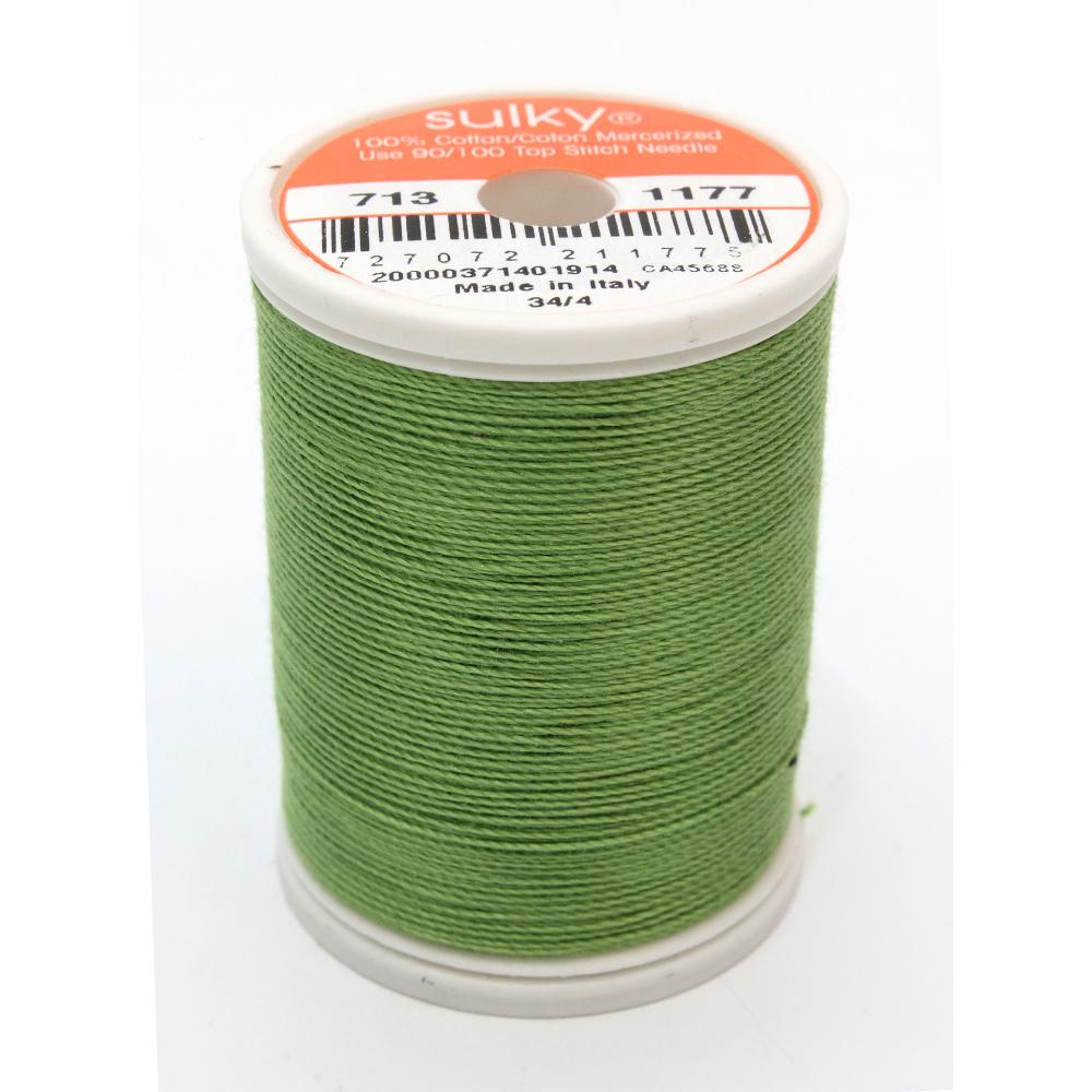 SULKY Cotton Solid Colour 12wt Thread 302m - Avocado