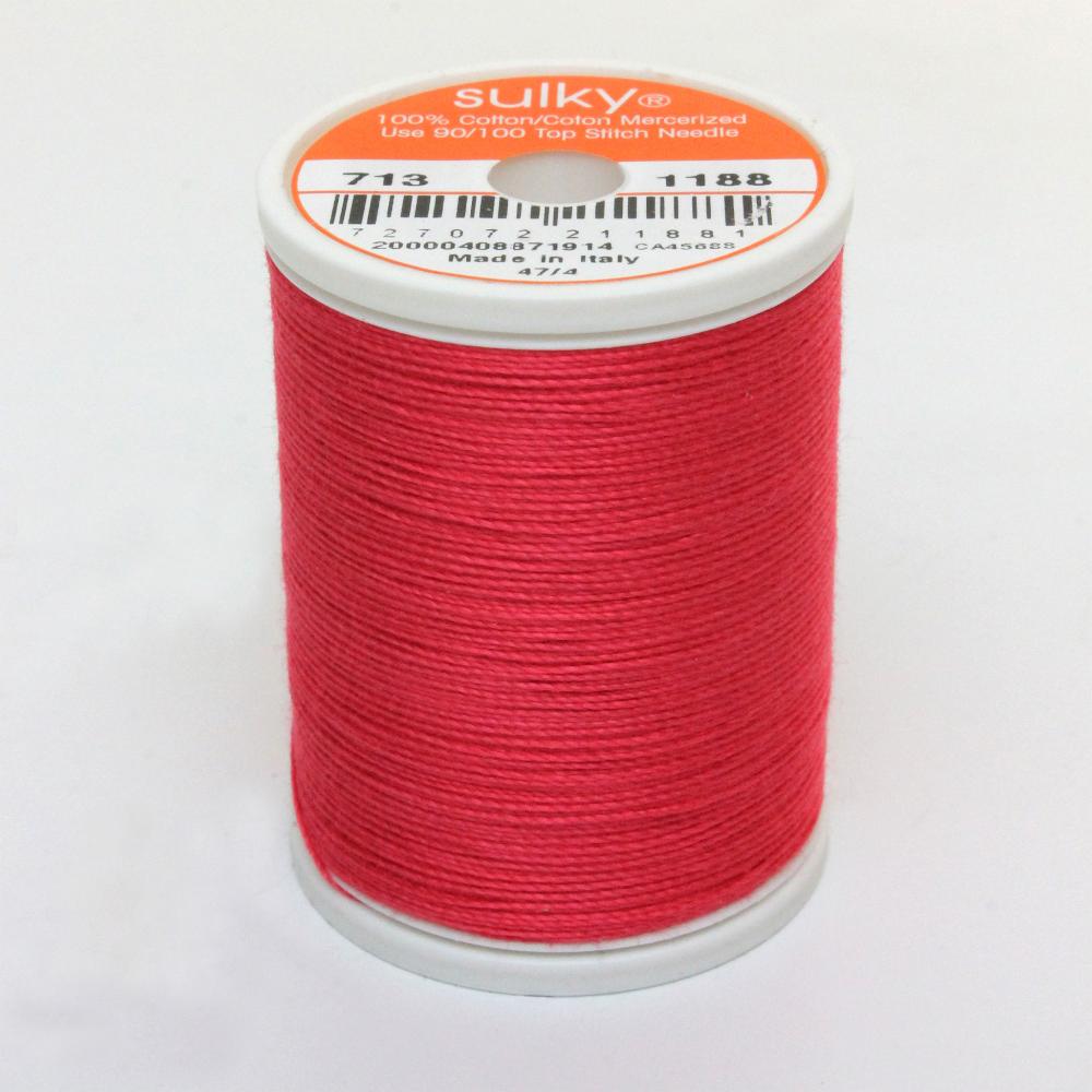 SULKY Cotton Solid Colour 12wt Thread 302m - Red Geranium