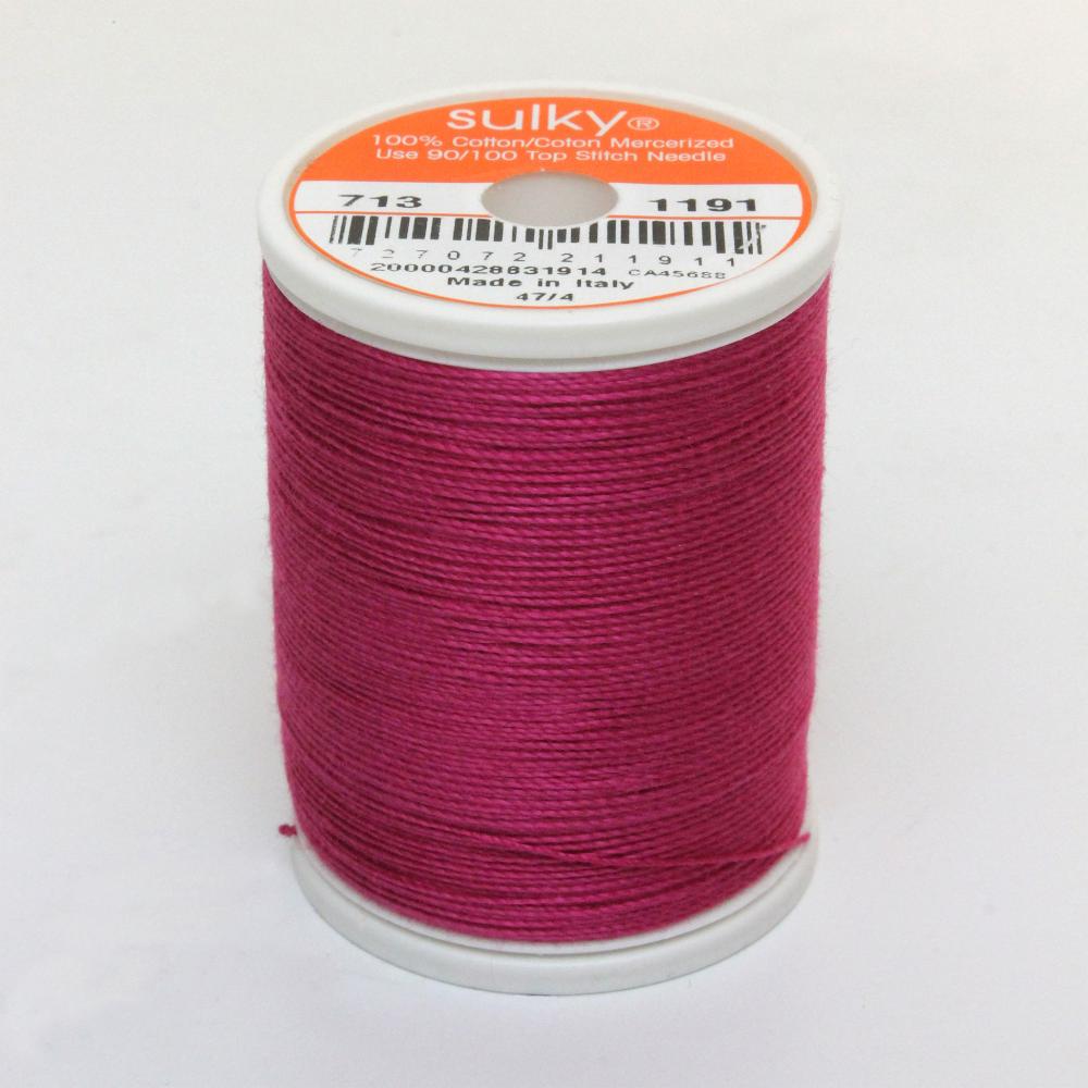 SULKY Cotton Solid Colour 12wt Thread 302m - Dark Rose
