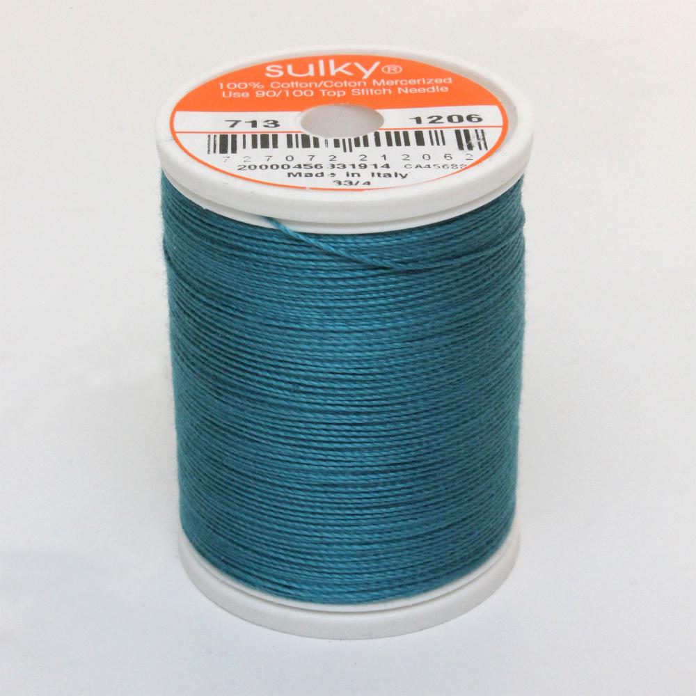 SULKY Cotton Solid Colour 12wt Thread 302m - Dark Jade