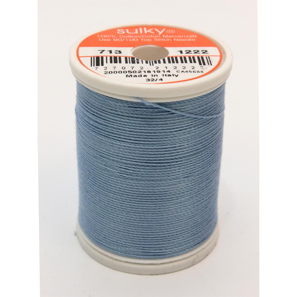 SULKY Cotton Solid Colour 12wt Thread 302m - Light Baby Blue