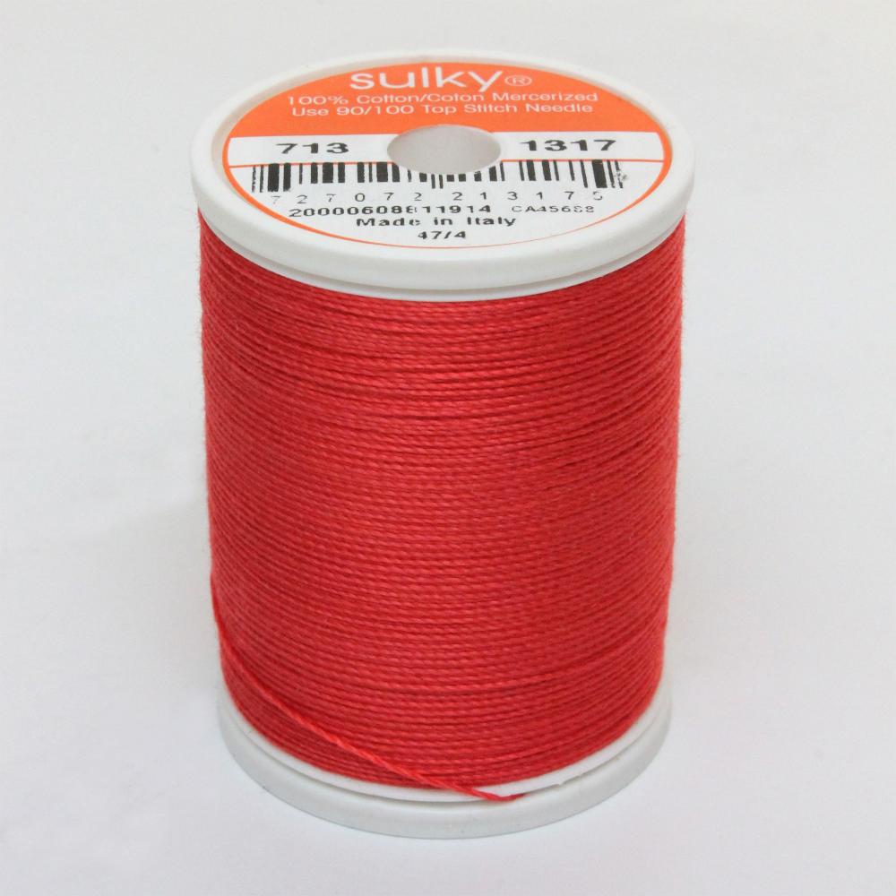 SULKY Cotton Solid Colour 12wt Thread 302m - Poppy