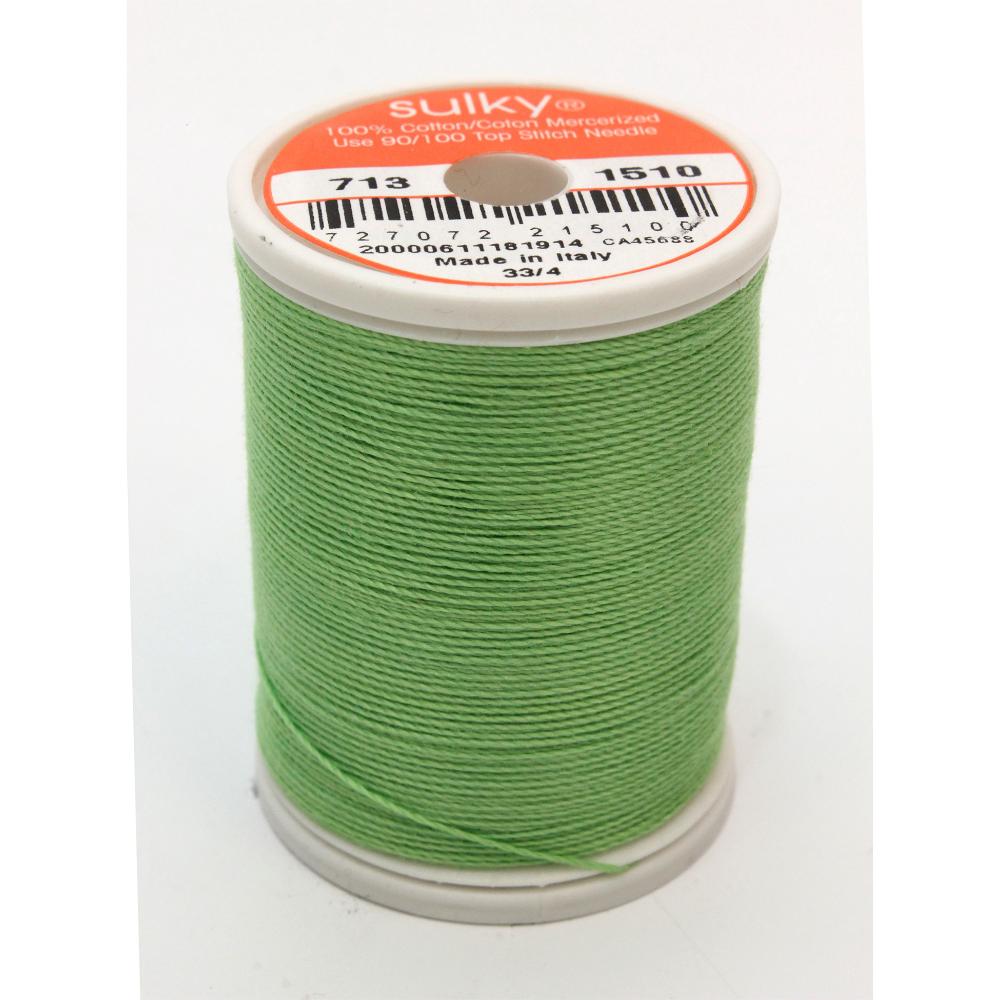 SULKY Cotton Solid Colour 12wt Thread 302m - Lime Green